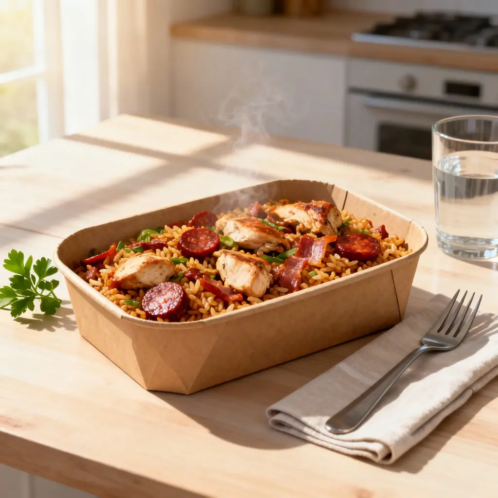 [2306] Riz cajun, jumbalaya (poulet, chorizo, lardons)