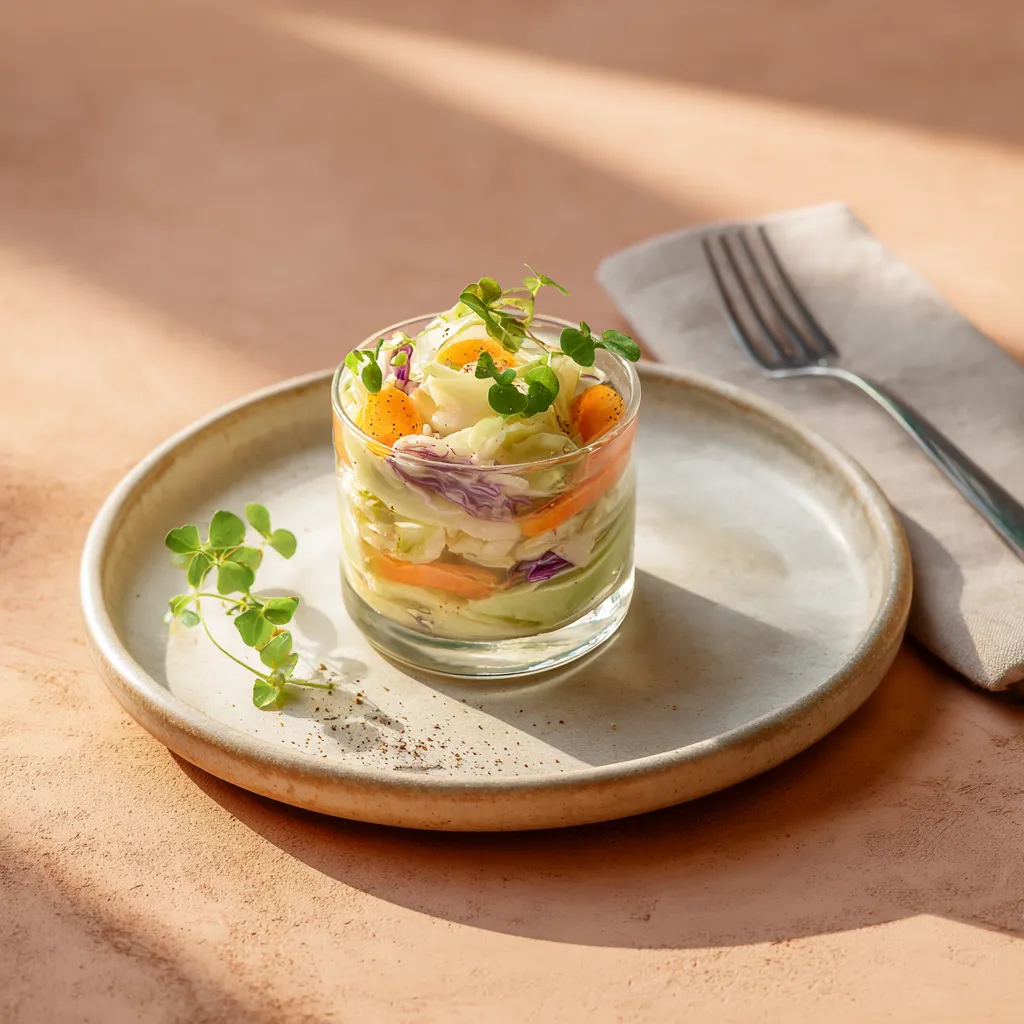 [5296] Verrine de chou chinois et petits légumes